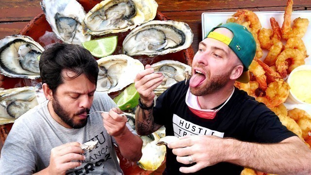 'Brazilian STREET FOOD in FLORIANOPOLIS!! Shrimp, Oysters & Hot Dog | Florianopolis, Brazil'