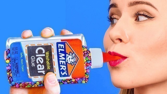 'WEIRD WAYS TO SNEAK FOOD INTO CLASS || DIY Edible School Supplies by 123 Go! Live'