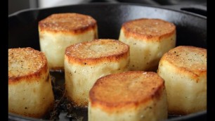 'Fondant Potatoes - Crusty Potatoes Roasted with Butter and Stock'