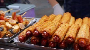 '명동에서 수제 핫바 만들기, Handmade fish cake, Korean Street Food'