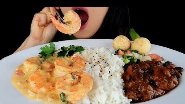 'ASMR Brazilian Food (Feijoada & Shrimp in Coconut sauce) *No Talking Eating Sounds Mukbang'