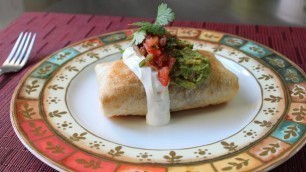 'Chicken Mushroom Chimichanga - How to Make a Chimichanga (Oven Fried Burrito)'