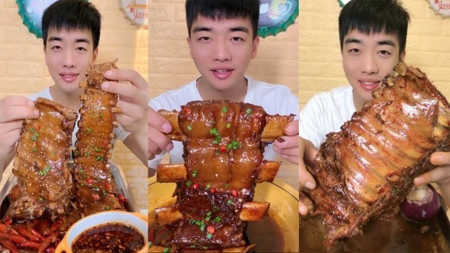 'BBQ pork ribs mukbang asmr china food eating'