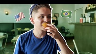 'PROVANDO COMIDA BRASILEIRA PELA PRIMEIRA VEZ'