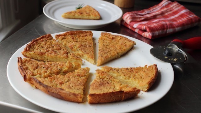 'Farinata - Baked Garbanzo Flour Pancake - Rustic Italian Chickpea Flatbread'