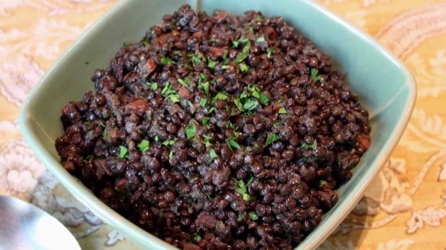 'Braised Black Lentils Recipe - How to Cook Beluga Lentils'