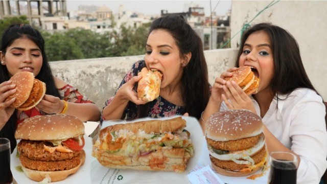 'Mc Maharaja Burger, Burger King Whopper, Hara Bhara Kabab Eating Challenge | Food Challenge'