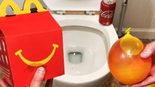 'Will it Flush? - McDonald\'s Happy Meal, Coca Cola, Fanta, and Mirinda Balloons'