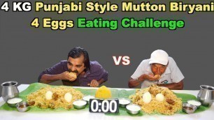 '4KG Punjabi Style Mutton Biryani & 4Eggs Eating Challenge | SR vs Subscriber | Food Challenge India'