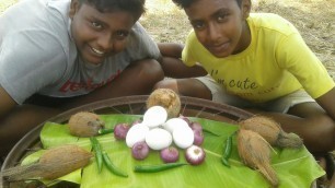 'தேங்காய்குள் முட்டை ஆம்லெட்.|Coconut Stuffed Egg Hamlet|Small Boy Suppu'