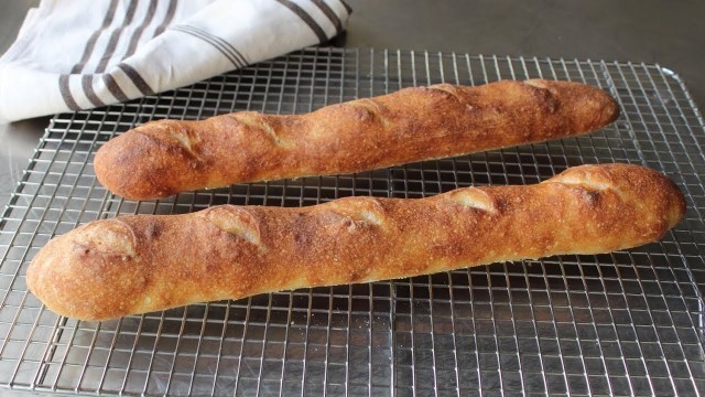 'French Baguette - How to Make Baguettes at Home - No-Knead French Bread Recipe'