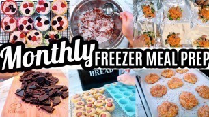 'EASY MONTHLY FREEZER MEAL PREP | LARGE FAMILY MEALS | COOK WITH ME'