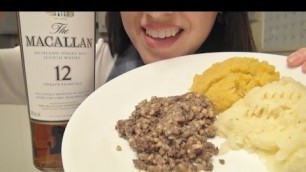 'SassEsnacks ASMR: Haggis, Neeps & Tatties | Burns Night Supper | Scottish Food | Macallan Whisky'