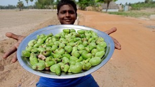 'முந்திரி தோப்பில் பறித்த பச்சை முந்திரி பக்கோடா|Cashew Hunting and making Pakoda|Yummy Snacks| Suppu'