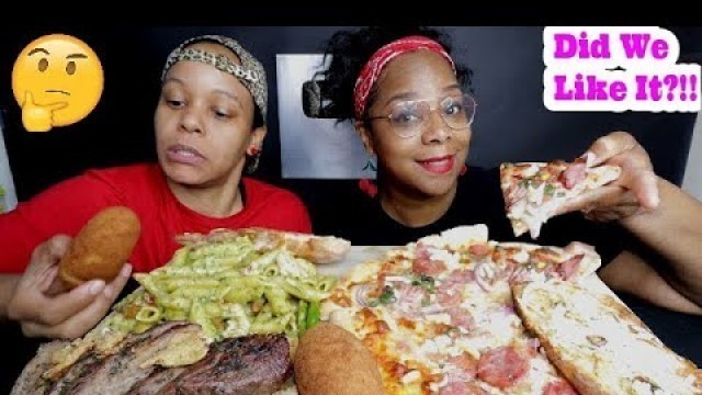 'FIRST TIME TRYING PORTUGUESE PIZZA | BRAZILIAN FOOD MUKBANG!'