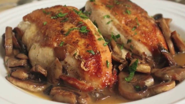 'Chicken & Mushrooms Recipe - Almost Naked Breasts!'