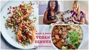 'Quick & Easy Vegan Dinner Ideas with Sweet Potato Soul | Stuffed Sweet Potato + Teriyaki Stir-Fry'