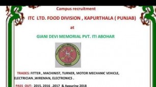 'ITI CAMPUS ITC  LIMTED FOOD  DIVISION COMPANY'