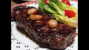 'Father Day Steak! Garlic Steak with Roasted Garlic Cloves Recipe'