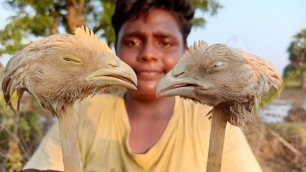 'Chicken Head Lollipop|கோழி தலை குச்சிமிட்டாய்|Yummy spicy and Tasty Dish|Small Boy Suppu|VillageFood'