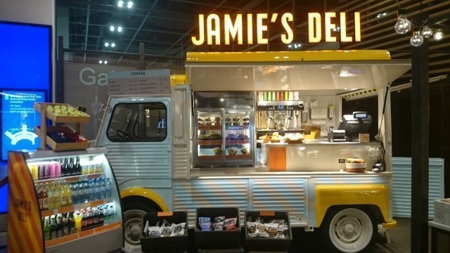 'JAMIE OLIVER Jamie\'s Deli Food Truck in Dussoldorf Airport in Germany'