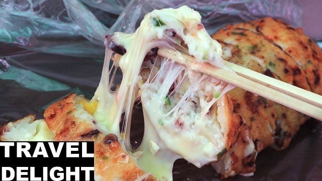 'Octopus Fish Cake Bar with Mozzarella Cheese, It\'s Called Hot Bar - Korean Street Food in Seoul'