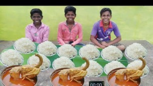 '12 PLATE WHITE RICE KADAI GRAVY EATING CHALLENGE | VILLAGE  EATING COMPETITION | Village Food Trends'