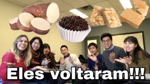 'Korean & Japanese reagindo a comida brasileira/ reacting to Brazilian Food!'