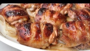 'Sweet Hot Mustard Chicken Thighs - Baked Chicken Recipe'