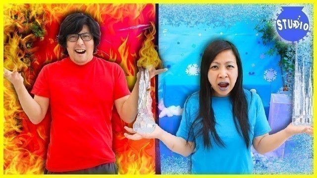 'Ryan\'s Mommy VS Ryan\'s Daddy Best HOT and COLD CHALLENGES!! Temperature VS Food Challenge!'