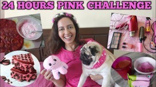 'I Used Only PINK Colour For 24 Hours CHALLENGE 