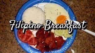 'Filipino Breakfast, Tocino, Sunny Side Up Egg with Cucumber and Tomato'