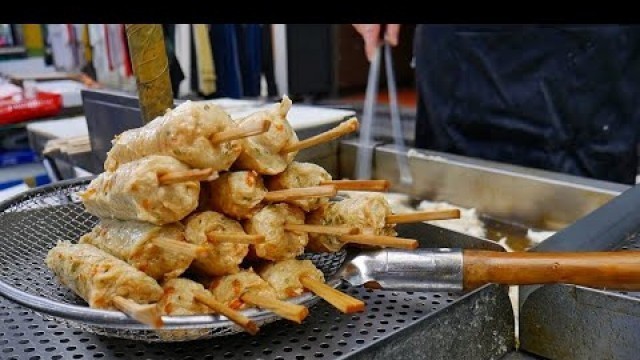 '부산 구포시장 수제어묵핫바 / Korean handmade fish cake bar / Korean street food'