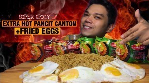 '5PACKS EXTRA SPICY PANCIT CANTON + 5PCS SUNNY SIDE UP EGGS | MUKBANG PHILIPPINES l COLLAB@Neana Food'