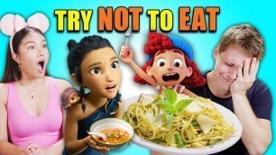 'Try Not To Eat Challenge - Disney (Raya, Luca, Moana, Zootopia) | People Vs. Food'