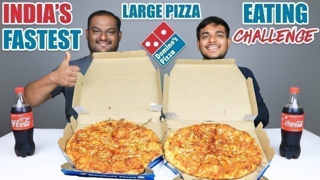 '2 X LARGE DOMINO\'S PIZZA EATING CHALLENGE | Domino\'s Large Pizza Eating Competition | Food Challenge'