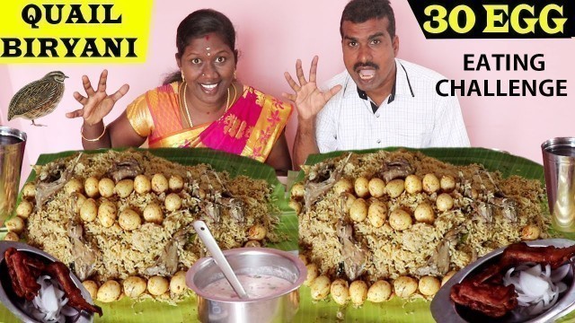 'QUAIL BIRYANI WITH 30 EGG EATING COMPETITION IN FOODIES FOOD DIVYA vs RAJKUMAR || காடை பிரயாணி'