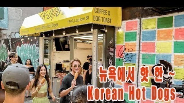 '뉴욕 브이로그 | 뉴욕 맨하탄에서 대박난 코리아 쌀 핫 도그 먹고 왔어요 | 로워 이스트에 있는 Oh K-Dogs ft. Food God 촬영 중 !'