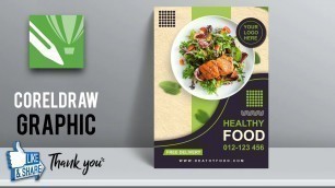 'CorelDraw 2021 - Healthy Food Restaurant Poster Template | Adobe Tutorial'