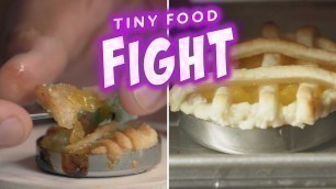 'This Is The Smallest Peachy Pear Pie | Tiny Food Fight | Discovery+'