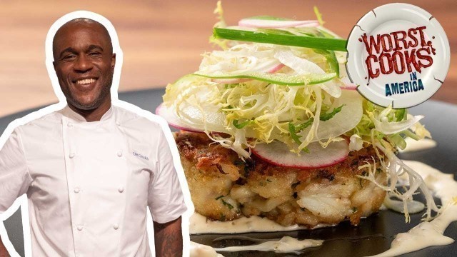 'How to Make Crab Cakes with Cliff Crooks | Worst Cooks in America | Food Network'