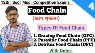 'Food Chain In Hindi (खाद्य श्रृंखला) || Types Of Food Chain || Ecosystem/Ecology || By Dadhich Sir'