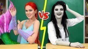 'Mermaid vs Zombie at College / 10 DIY Mermaid College Supplies vs Zombie College Supplies'