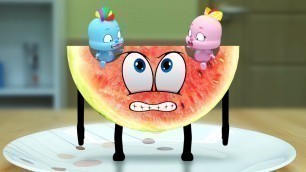 'living Watermelon? Secret Life Of Fruits Doodles Animation 3D Cute Food Talking Things | Super Lime'