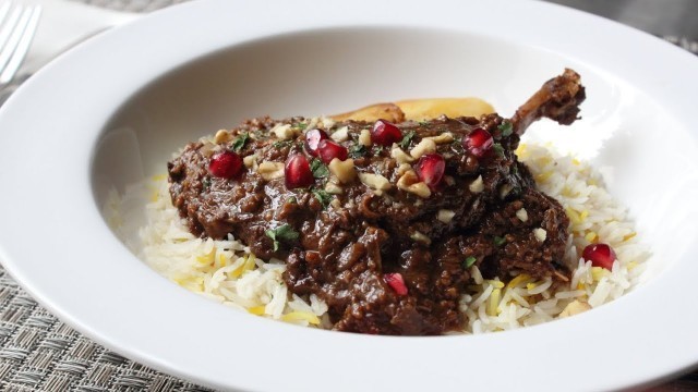 'Duck Fesenjan Recipe - Duck Stewed with Pomegranate and Walnuts'