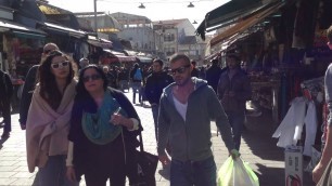 'Getting our first items at the shook market in Jerusalem'