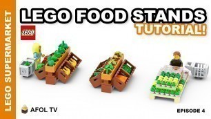 'LEGO SUPERMARKET FOOD STANDS (Tutorial!) - Episode 4 of our LEGO Supermarket Build Series!'