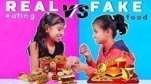 'Real Vs Fake Junk Food Challenge  Junk Food Real Vs Fake Competition  Food Competition by  foodiecha'