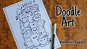 'Food Doodles || Doodle Art || Doodle for beginners || Food Doodle Art Tutorial || Easy Doodle Art'