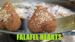 'Falafel hearts in via dolorosa street old city jerusalem israel. best israeli street food'